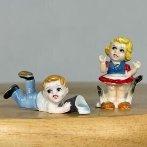 Vintage Bone China Jack and Jill Miniature Figurines